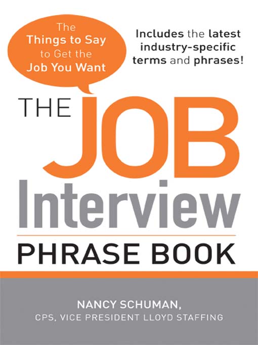Title details for The Job Interview Phrase Book by Nancy Schuman - Available
